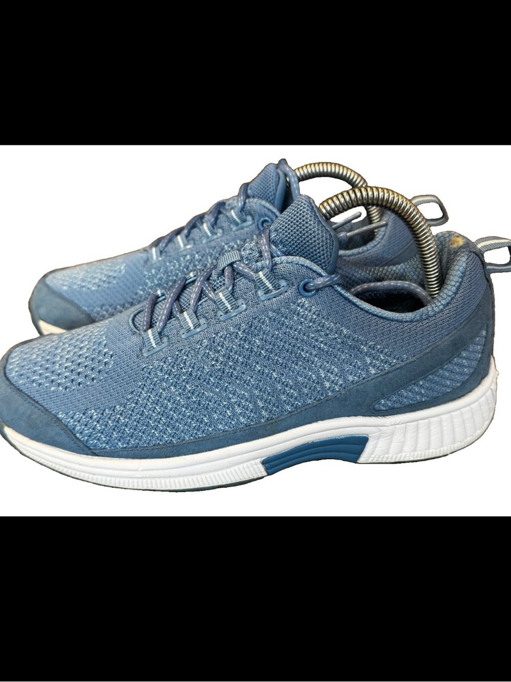 Orthofeet Women’s Palma Shoes Walking Size 9 D Wide Blue Knit Orthopedic Comfort